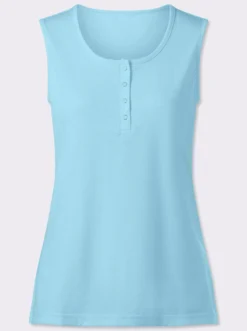 Shirttop mit kurzer Druckknopfleiste