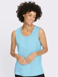 Shirttop mit kurzer Druckknopfleiste