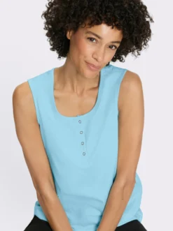 Shirttop mit kurzer Druckknopfleiste