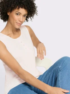 Shirttop mit kurzer Druckknopfleiste