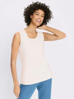 Shirttop mit kurzer Druckknopfleiste