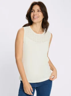 Shirttop mit Lochstickerei