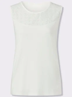 Shirttop mit Lochstickerei