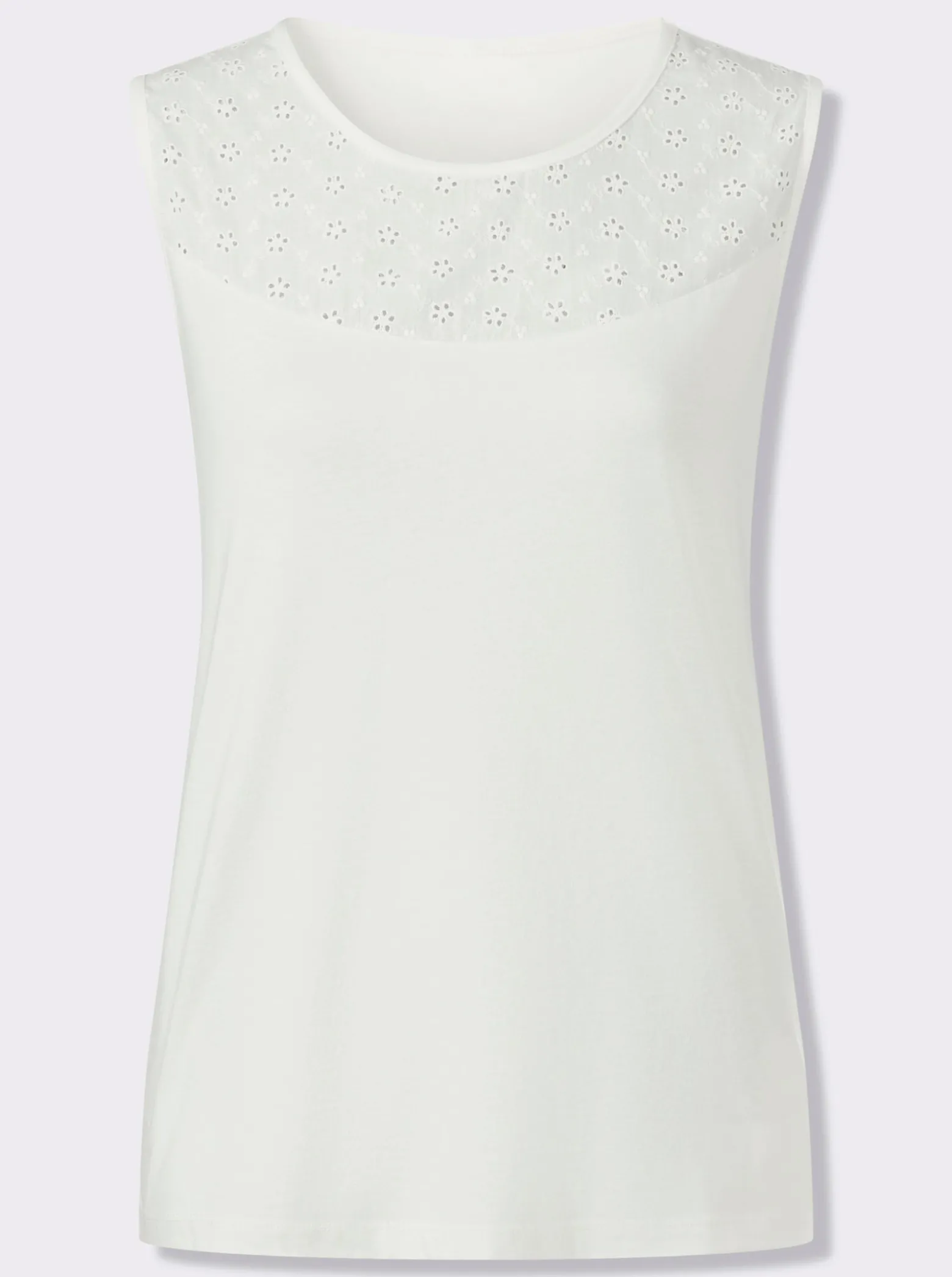 Shirttop mit Lochstickerei