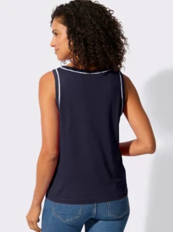 Shirttop mit Paspelierung