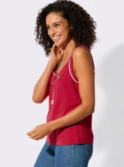 Shirttop mit Paspelierung