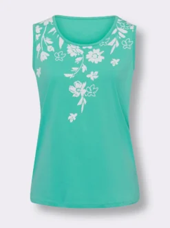 Shirttop mit platziertem Blüten-Druck
