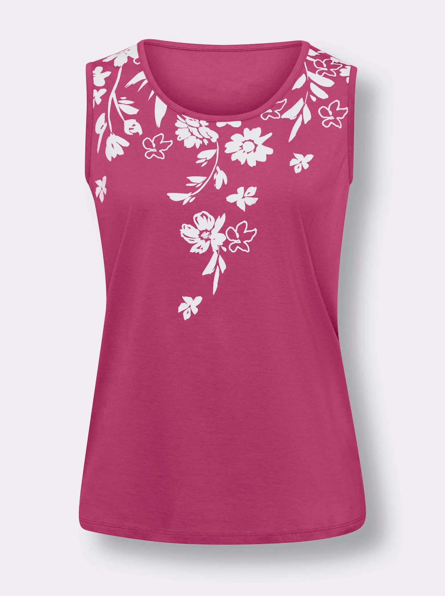 Shirttop mit platziertem Blüten-Druck