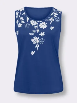 Shirttop mit platziertem Blüten-Druck