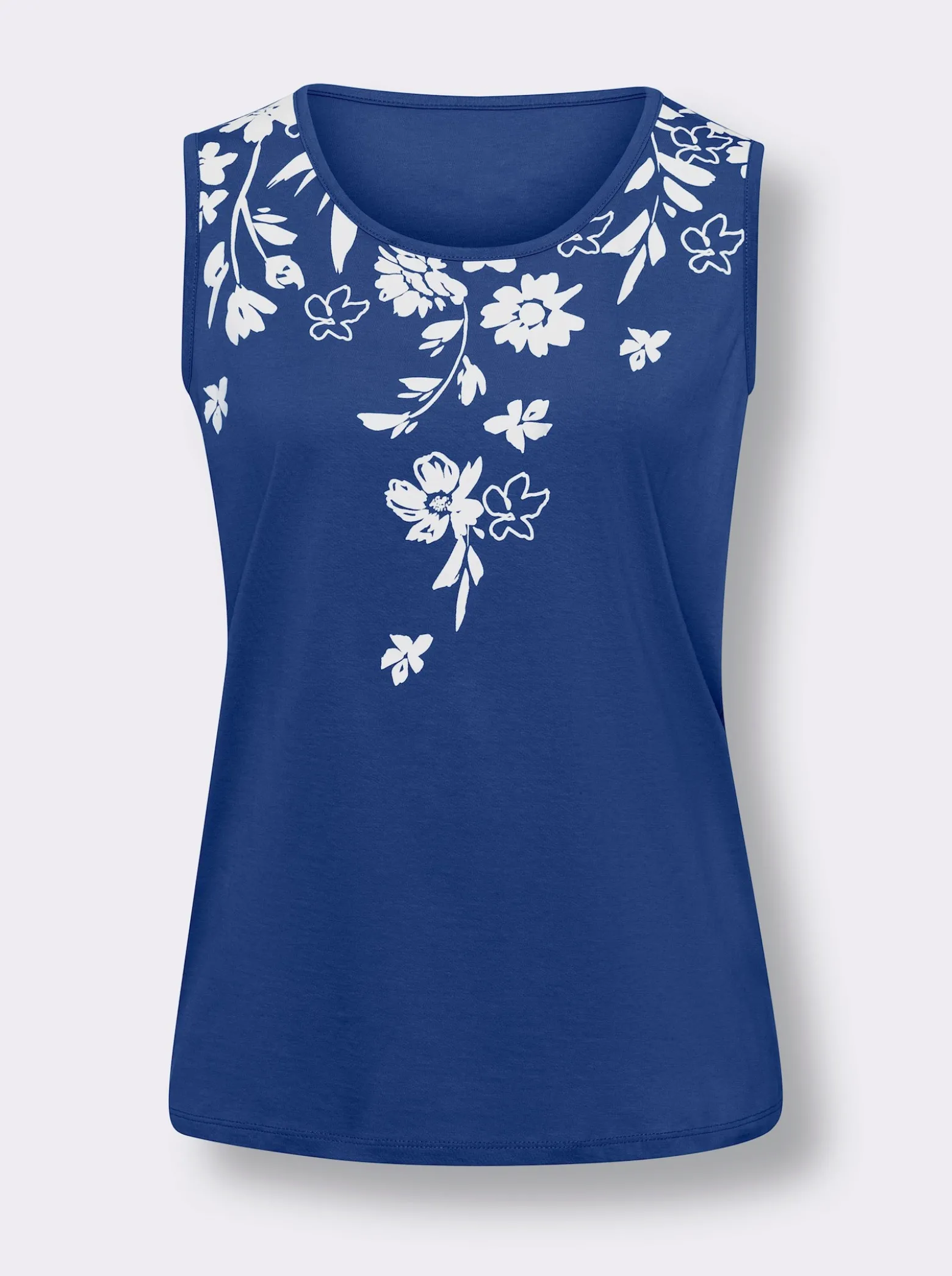 Shirttop mit platziertem Blüten-Druck