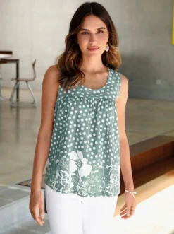 Shirttop mit Raffung vorne und hinten