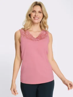 Shirttop mit Spitze