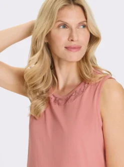 Shirttop mit Spitzeneinsatz