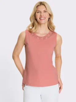 Shirttop mit Spitzeneinsatz