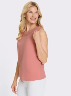 Shirttop mit Spitzeneinsatz