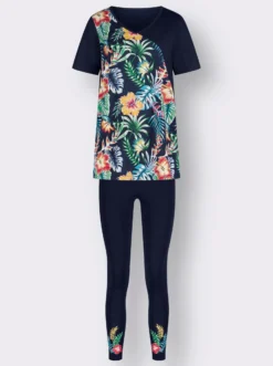 Shirt und Leggings in Baumwoll-Qualität