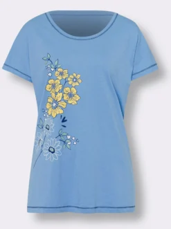 Shorty mit Blüten-Druck vorne