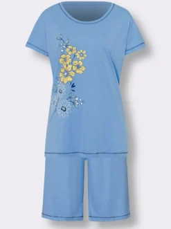 Shorty mit Blüten-Druck vorne