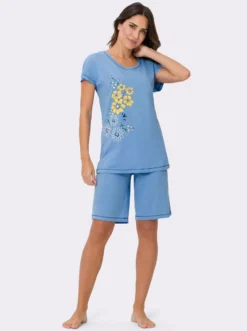 Shorty mit Blüten-Druck vorne