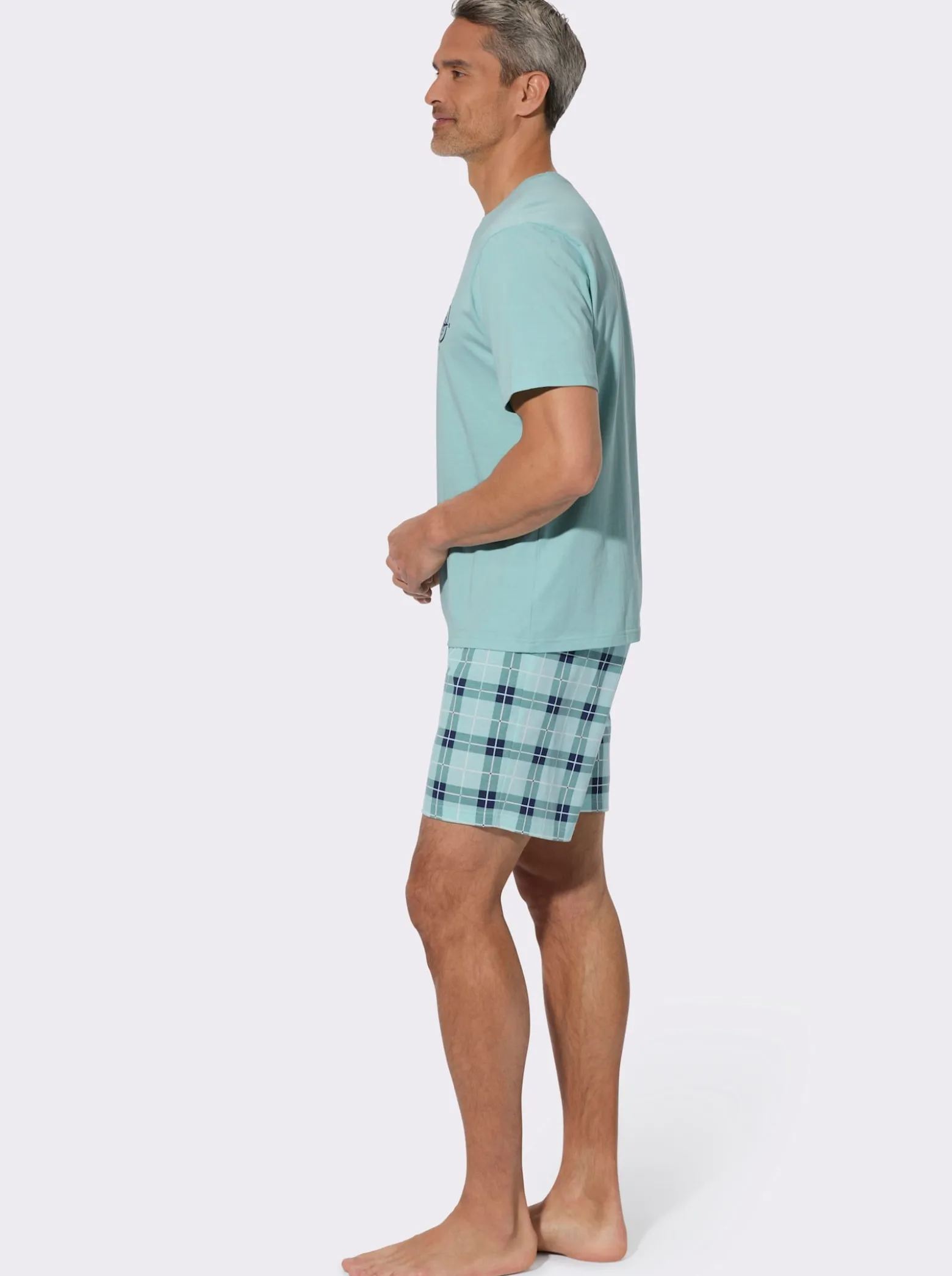 Shorty mit Karo-Druck