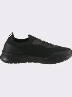 Slipper aus Mesh und Lederimitat