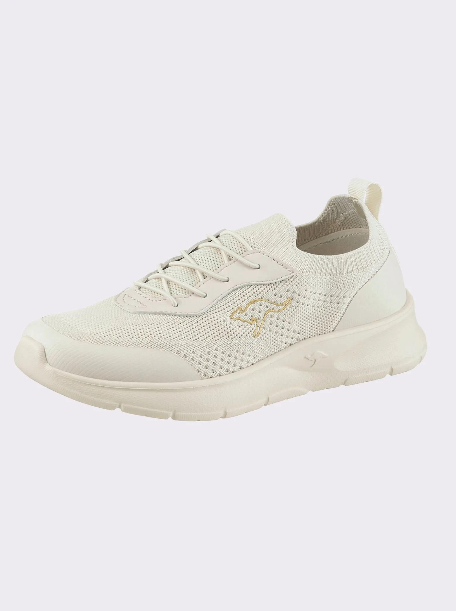 Slipper aus Mesh und Lederimitat