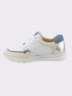 Sneaker im Mix aus Glatt- und Veloursleder