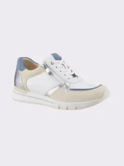 Sneaker im Mix aus Glatt- und Veloursleder