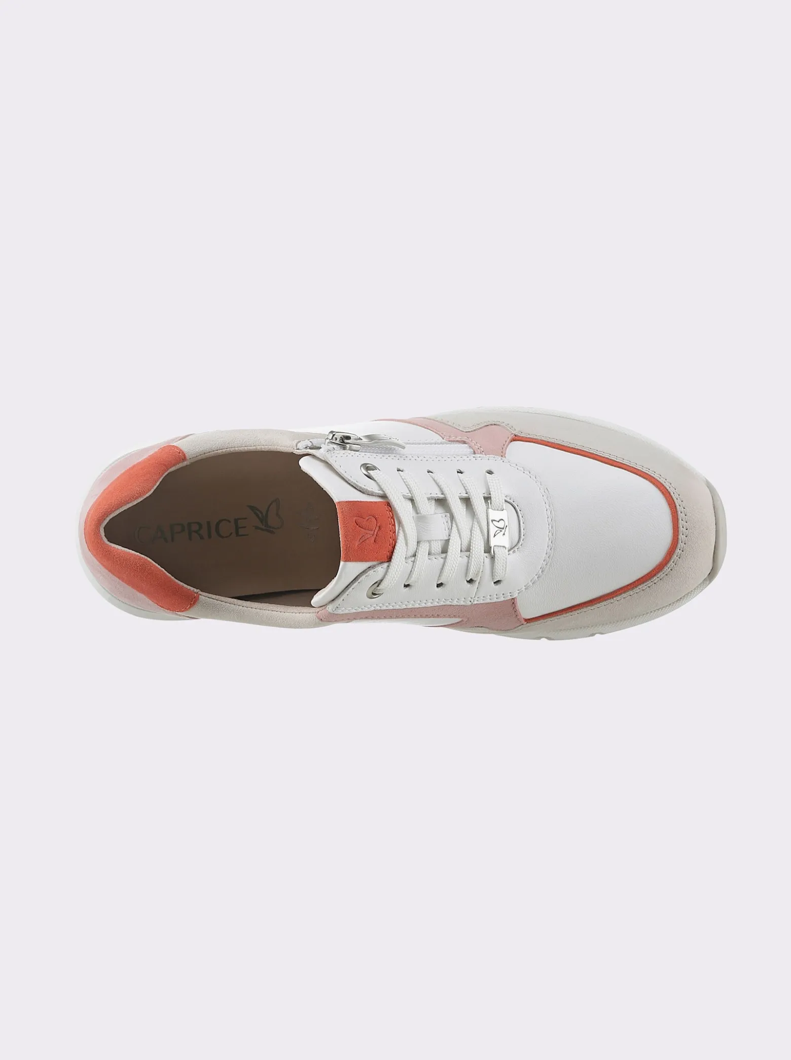 Sneaker im Mix aus Glatt- und Veloursleder