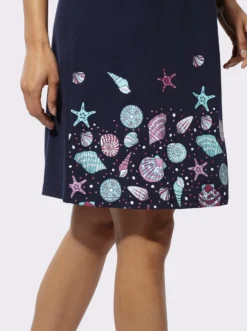 Sommerkleid in A-Form, platzierter Print