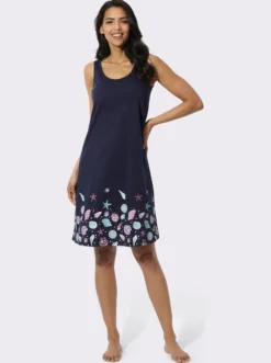 Sommerkleid in A-Form, platzierter Print