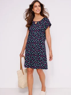 Sommerkleid in A-Form, Tupfen-Druck