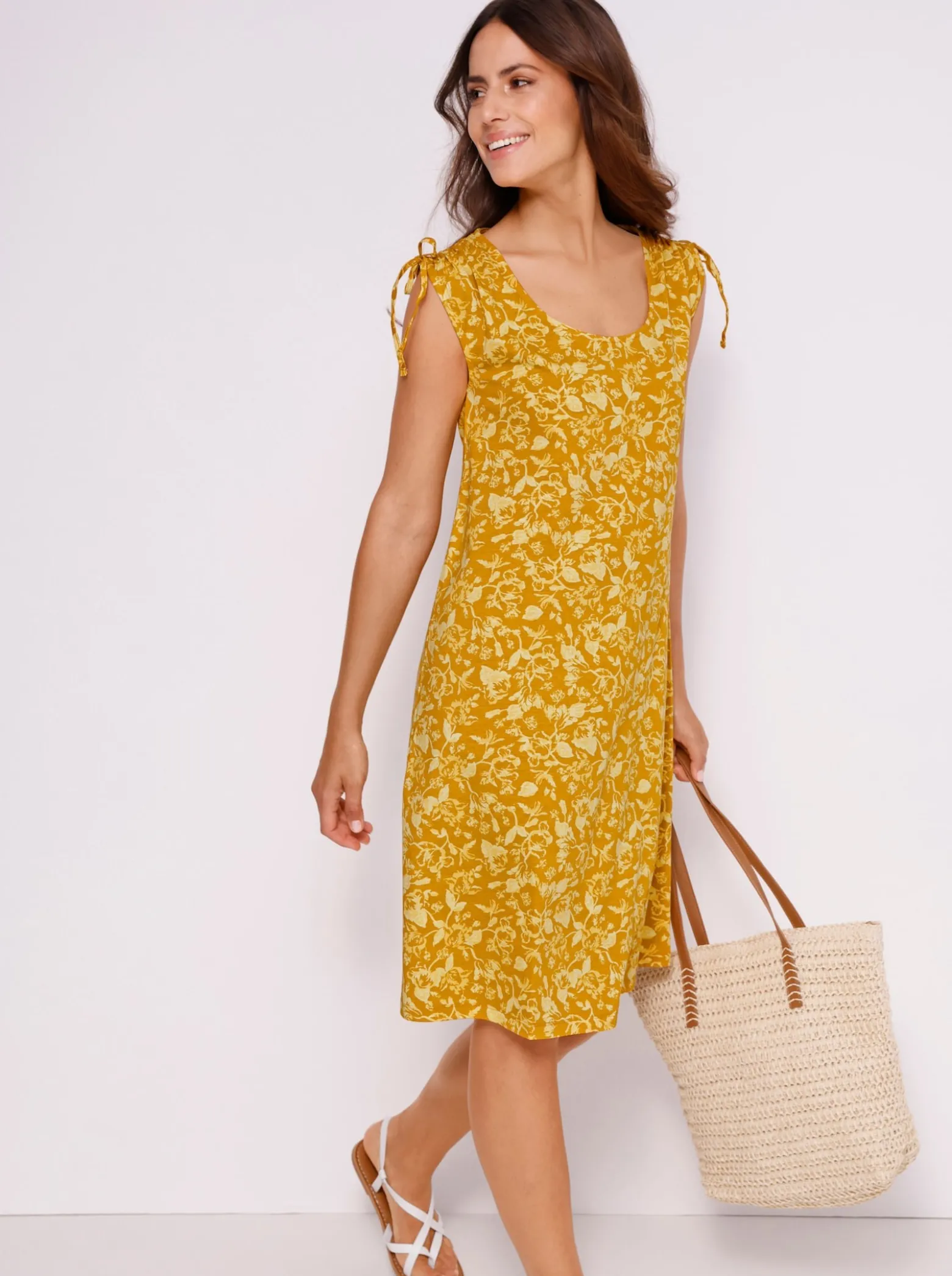 Sommerkleid mit Bindebändern zum Raffen