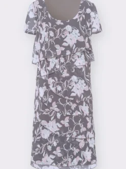 Sommerkleid mit Blumen-Druck, mehrlagig