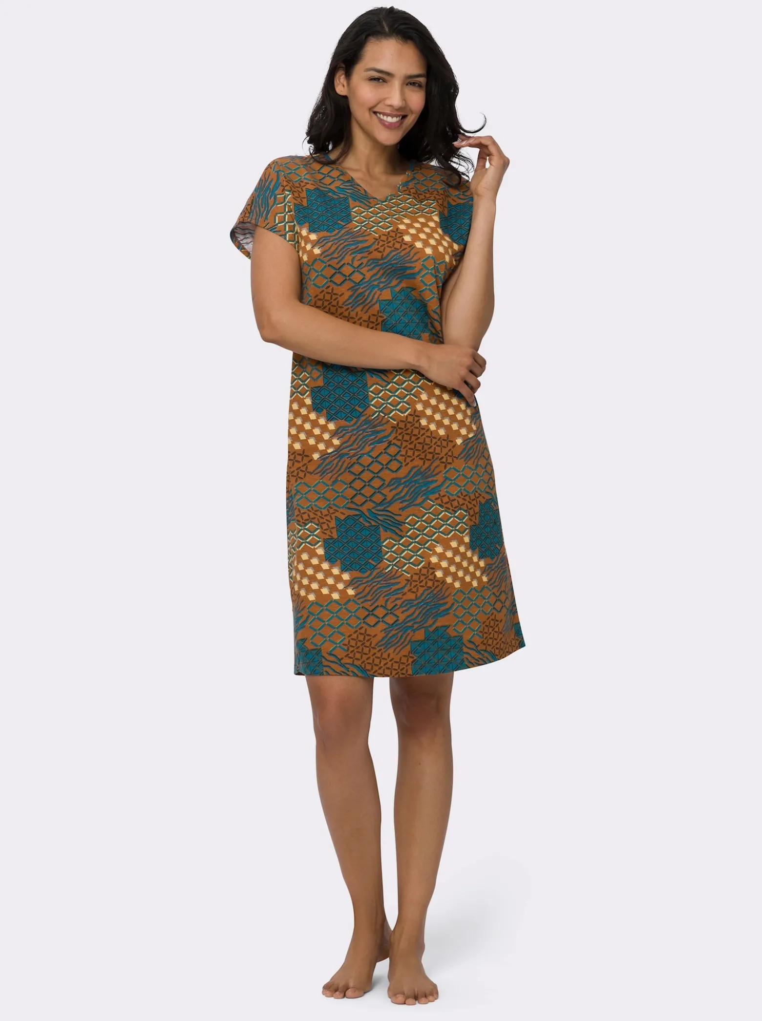 Sommerkleid mit Grafik-Print allover