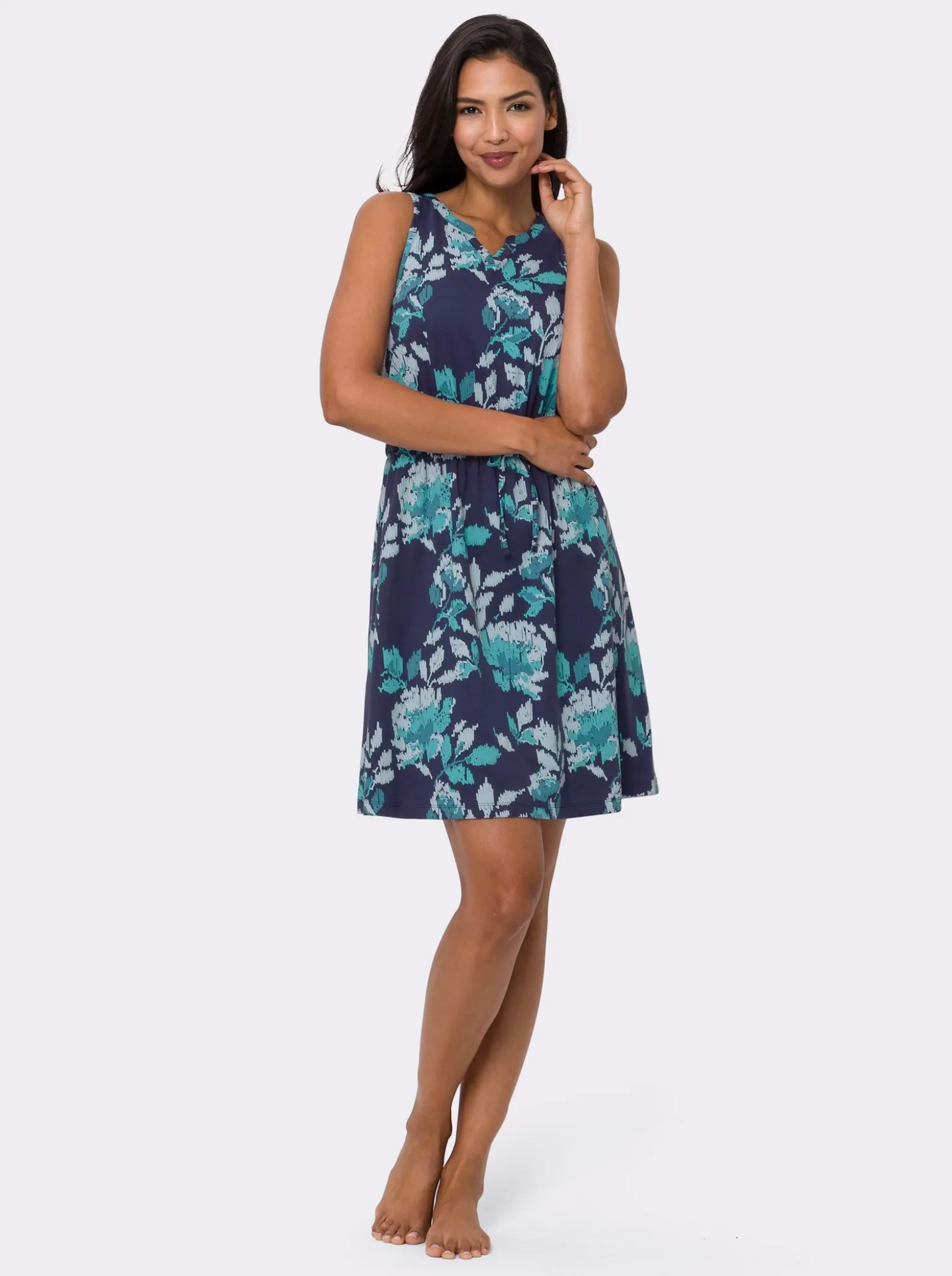 Sommerkleid mit Tunnelzug und Bindeband