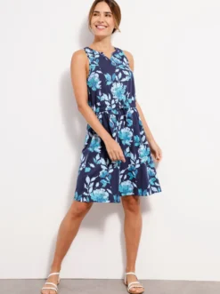 Sommerkleid mit Tunnelzug und Bindeband