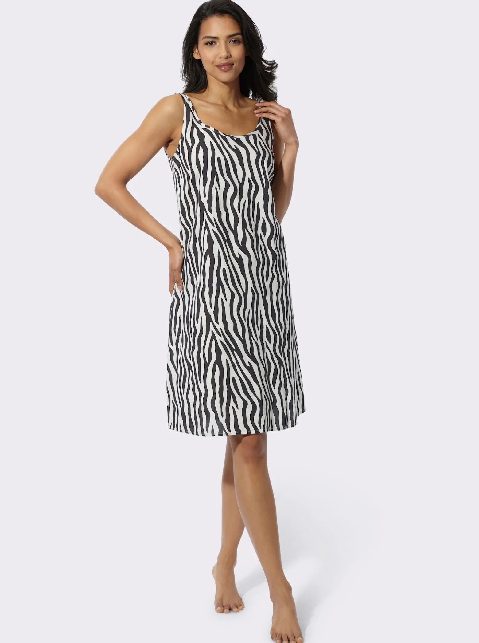 Sommerkleid mit Zebra-Muster, Viskose-Qualität