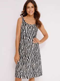 Sommerkleid mit Zebra-Muster, Viskose-Qualität