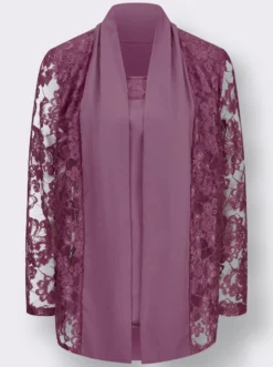 Spitzenbluse im Twinset-Look