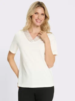 Spitzenshirt aus reiner Baumwolle