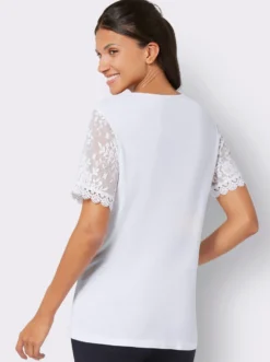 Spitzenshirt aus reiner Viskose