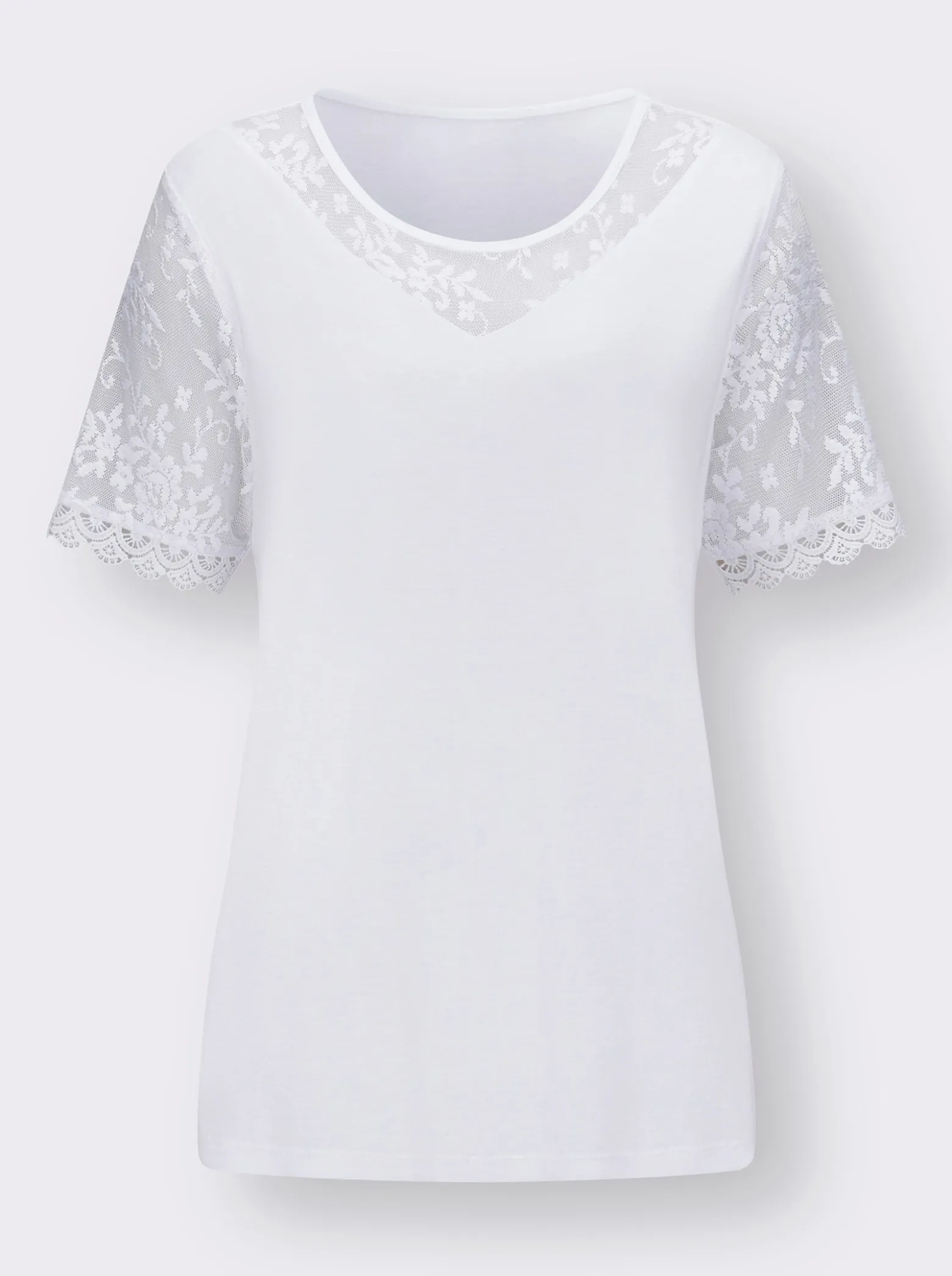 Spitzenshirt aus reiner Viskose