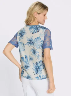 Spitzenshirt im floralen Dessin