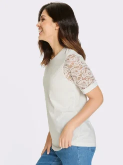 Spitzenshirt mit Puffärmeln