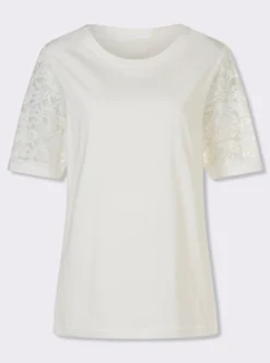 Spitzenshirt mit Puffärmeln