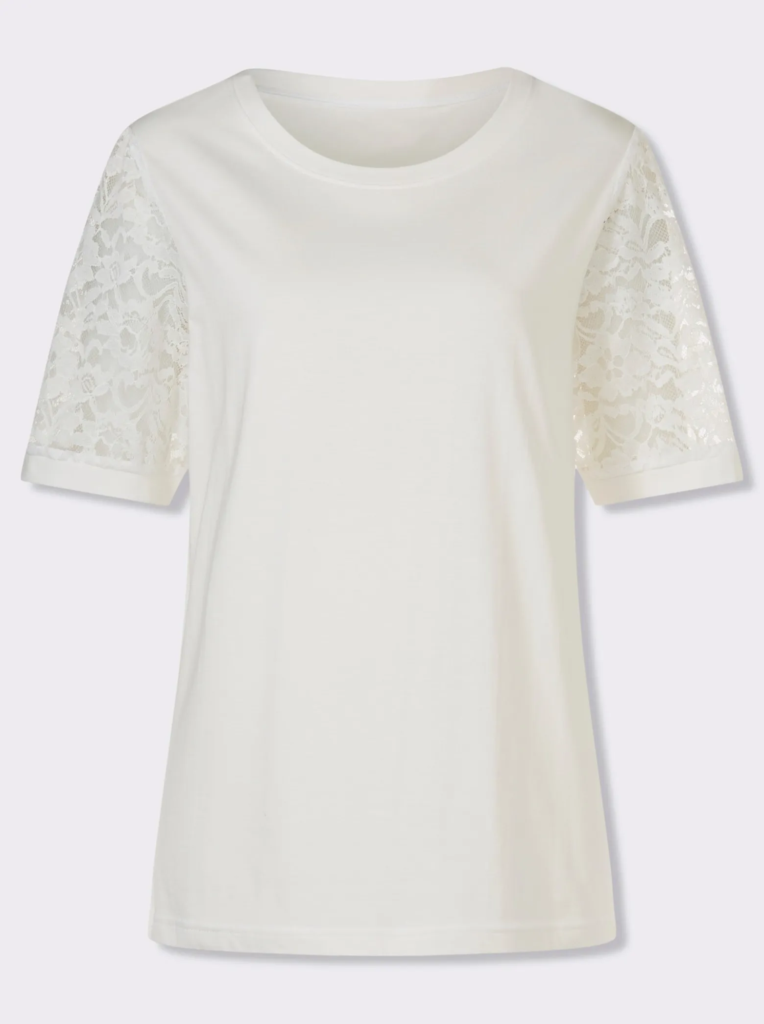 Spitzenshirt mit Puffärmeln