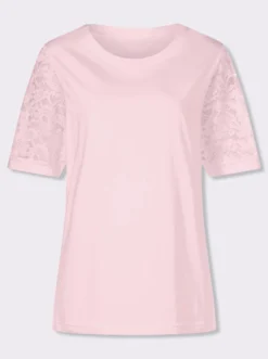 Spitzenshirt mit Puffärmeln