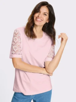 Spitzenshirt mit Puffärmeln