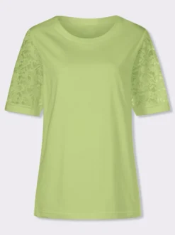 Spitzenshirt mit Puffärmeln